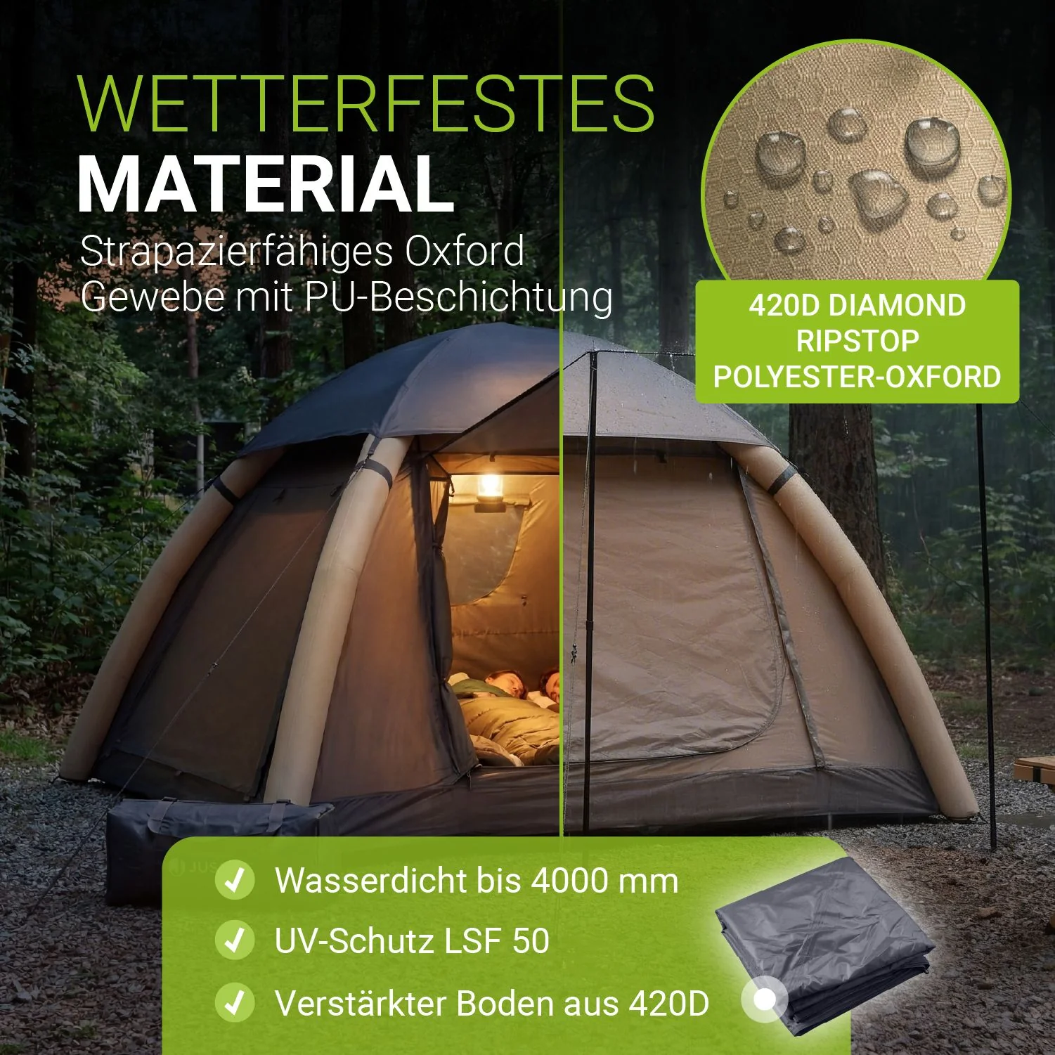 Campingzelt aufblasbar für 1-4 Personen - Image 3