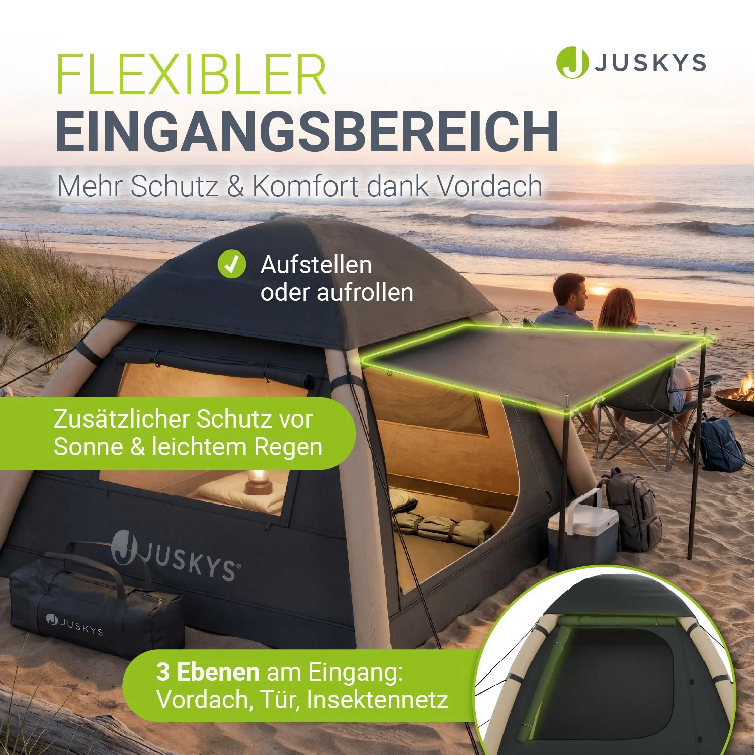 Campingzelt aufblasbar für 1-4 Personen - Image 7