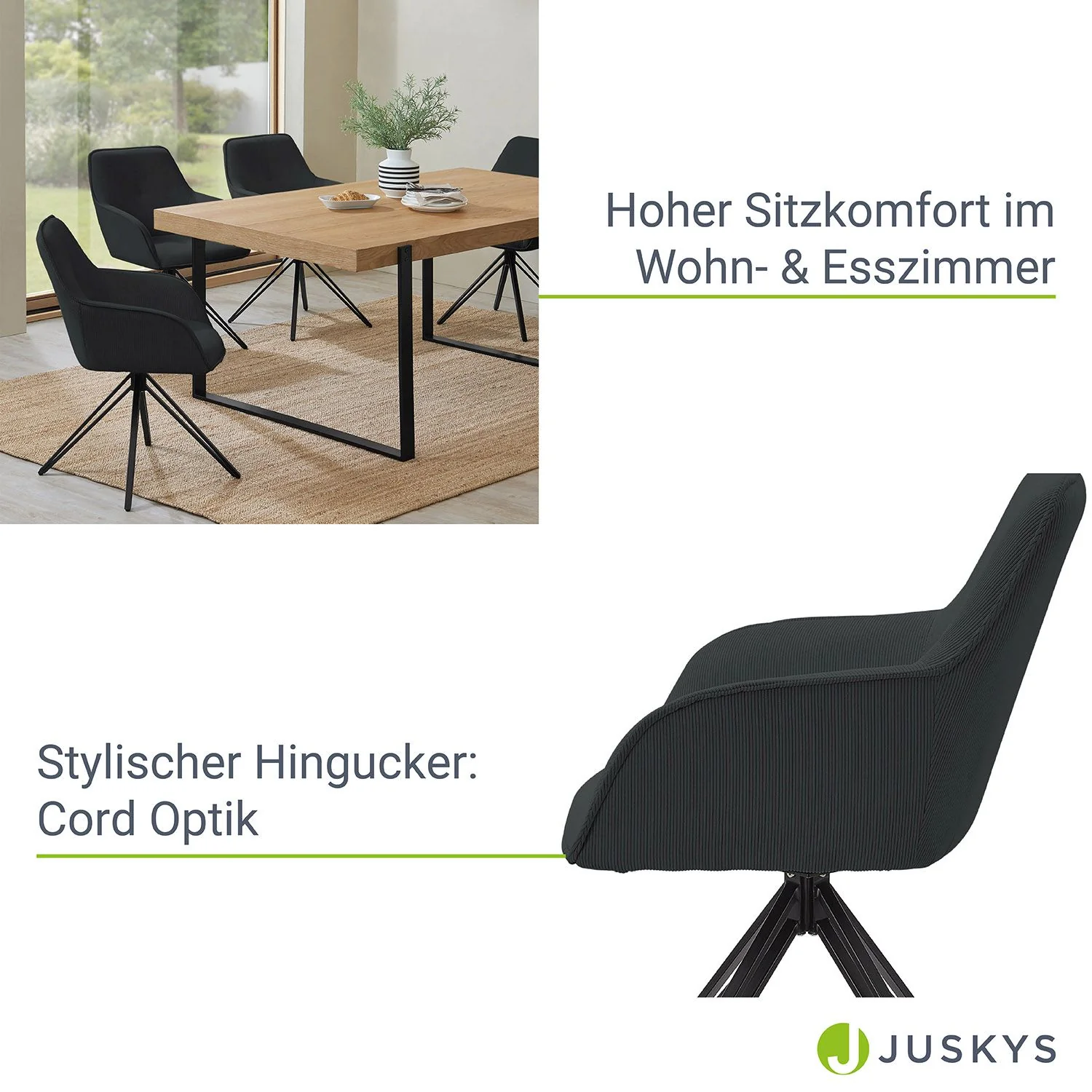 Esszimmerstuhl drehbar mit Samt Clyde - Image 15