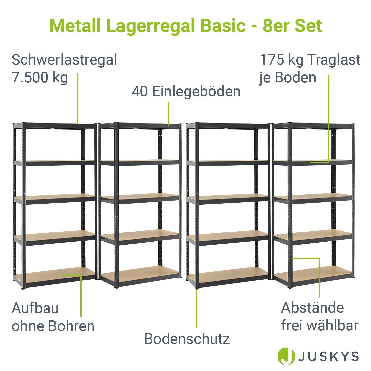 Lagerregal Basic 2er bis 8er Set 180 x 90 x 40 cm - Image 23