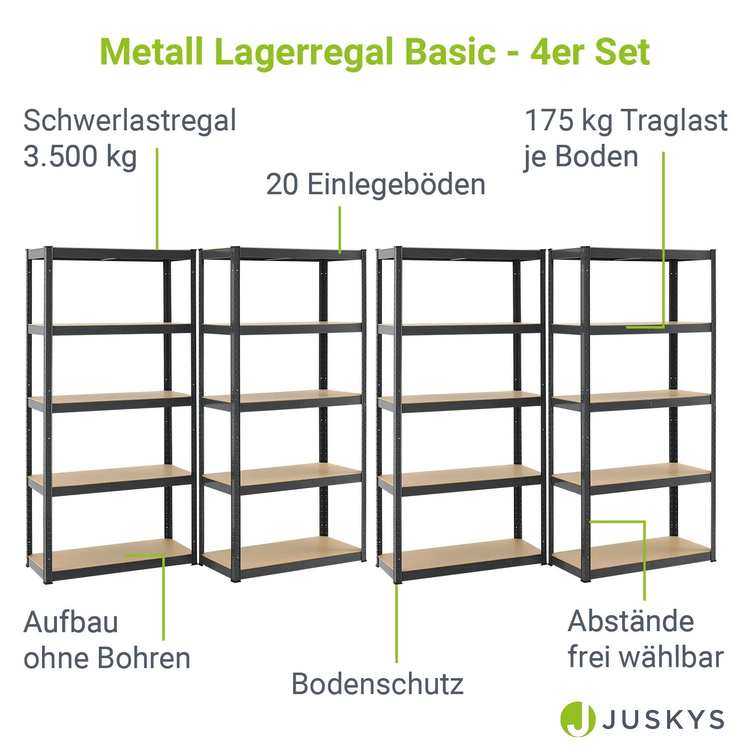 Lagerregal Basic 2er bis 8er Set 180 x 90 x 40 cm - Image 3