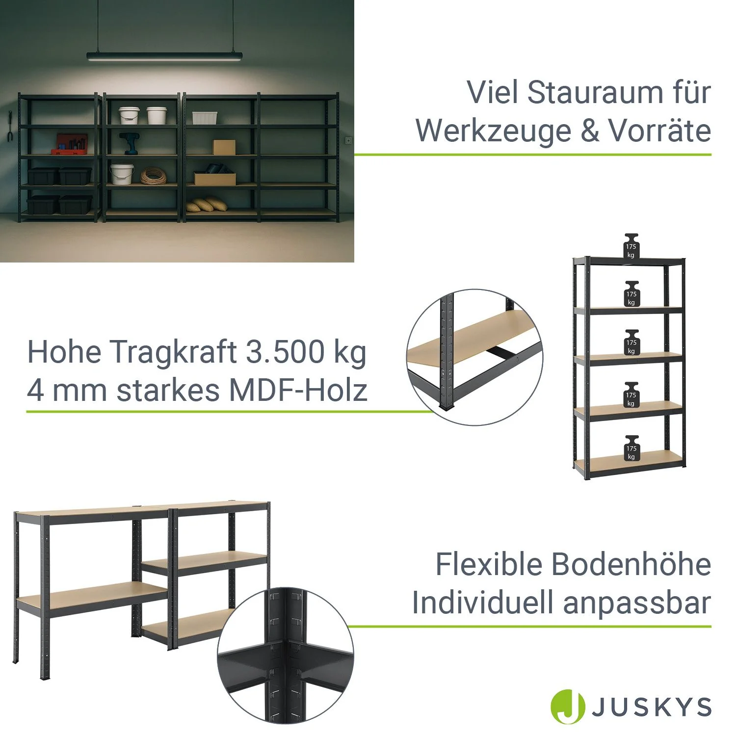 Lagerregal Basic 2er bis 8er Set 180 x 90 x 40 cm - Image 4