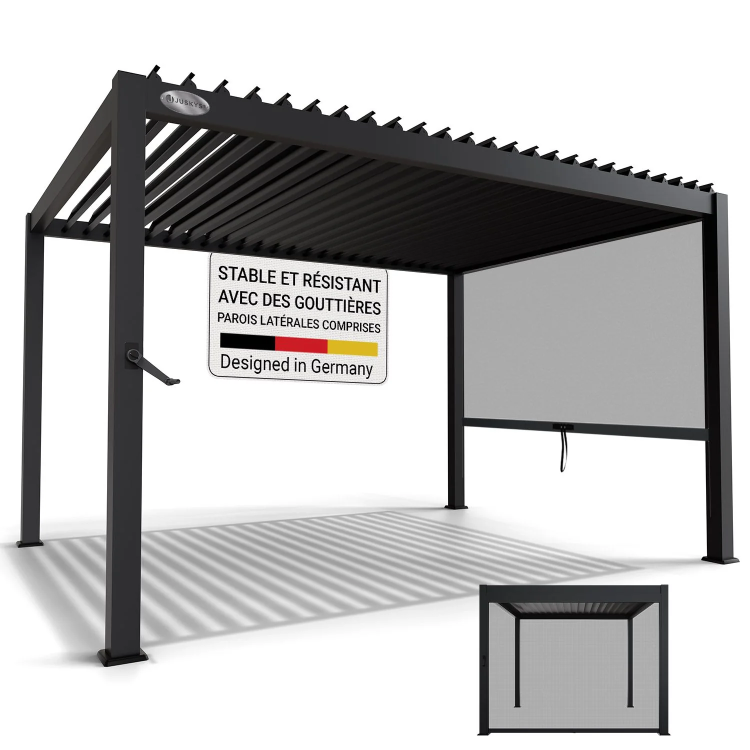 Lamellendach Tahiti 3 x 4 m inkl. 1x Seitenwand 3 m - Image 8