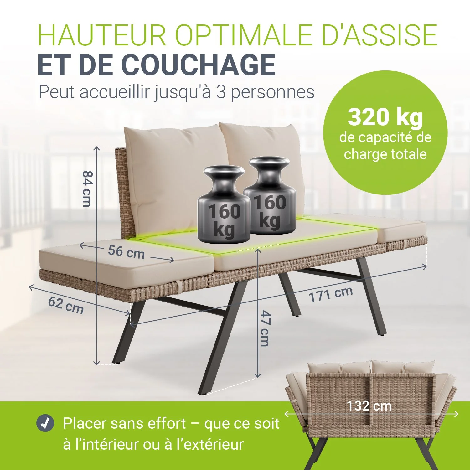 Polyrattan Multifunktionsbank Calvia Schwarz/Grau/Creme - Image 40