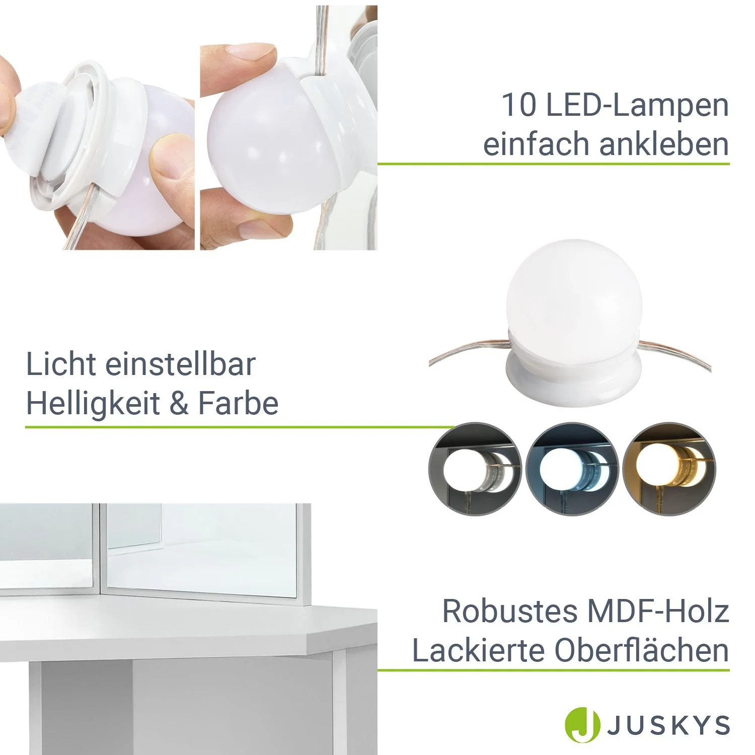 Schminktisch Nova mit Hocker Melly - Image 5