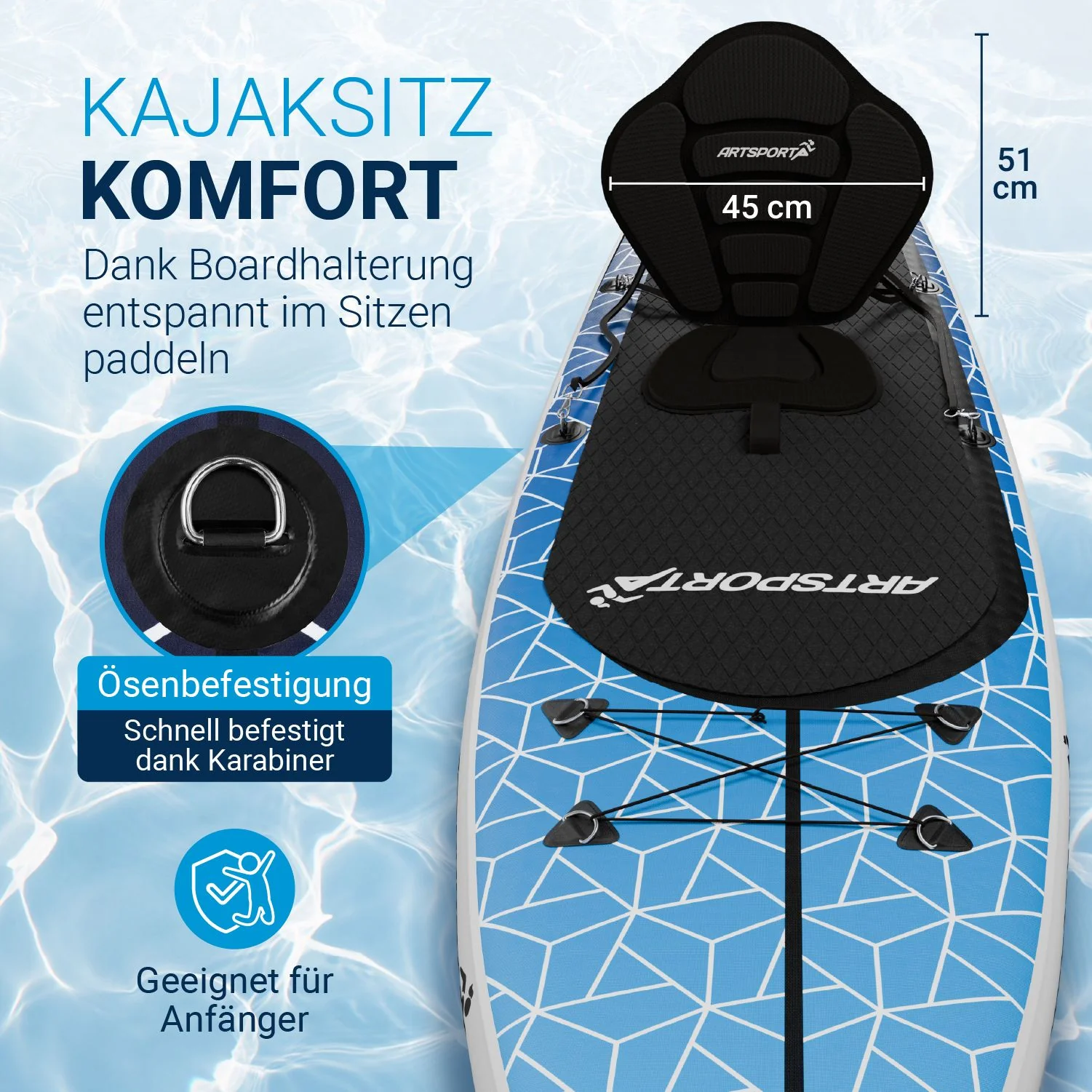 Stand Up Paddling Board mit Kajaksitz - Image 11