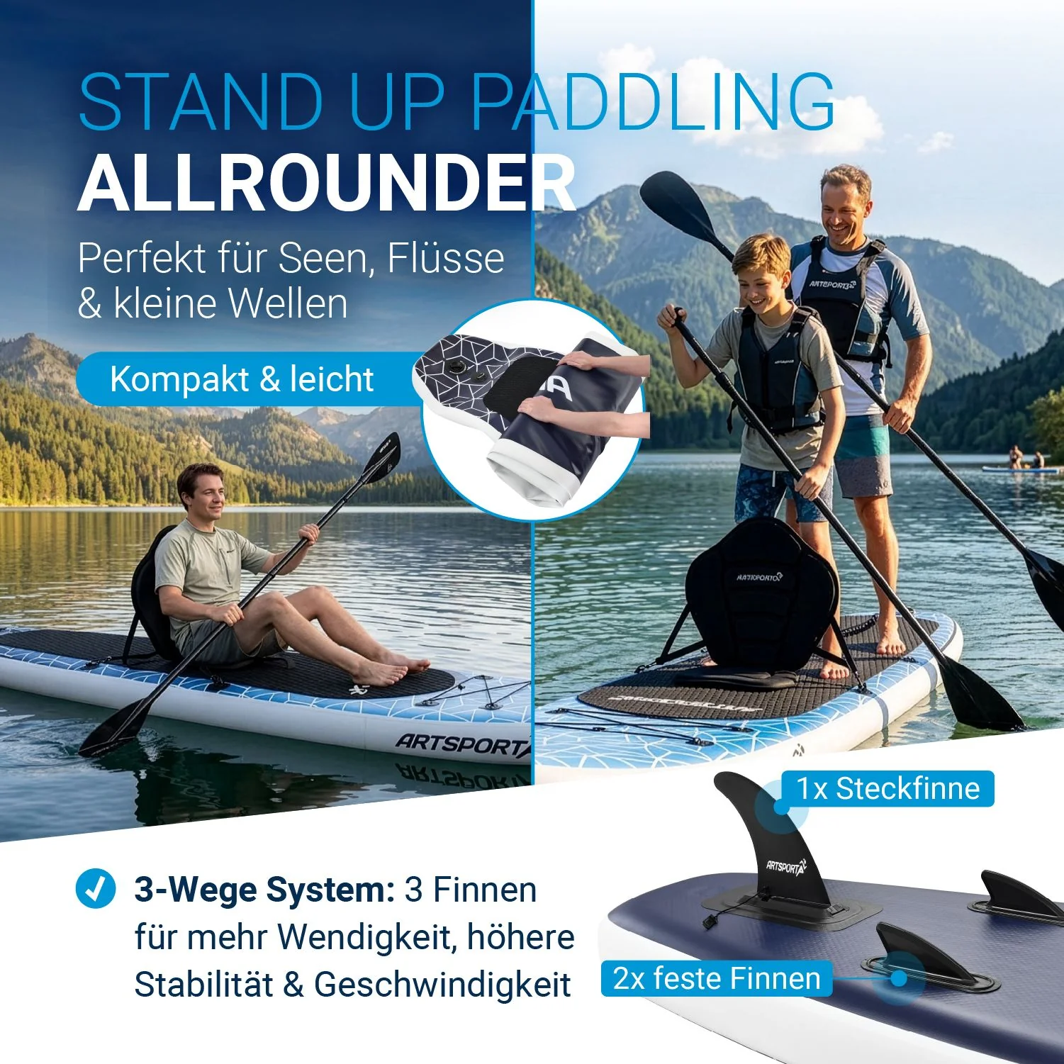 Stand Up Paddling Board mit Kajaksitz - Image 14