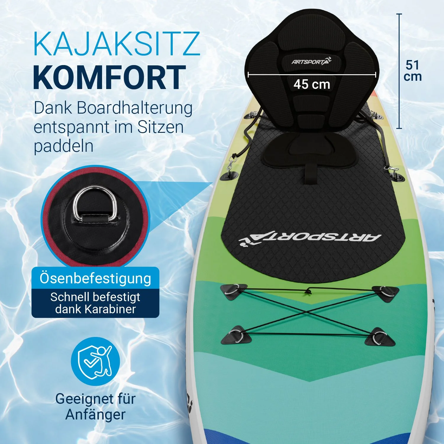 Stand Up Paddling Board mit Kajaksitz - Image 25