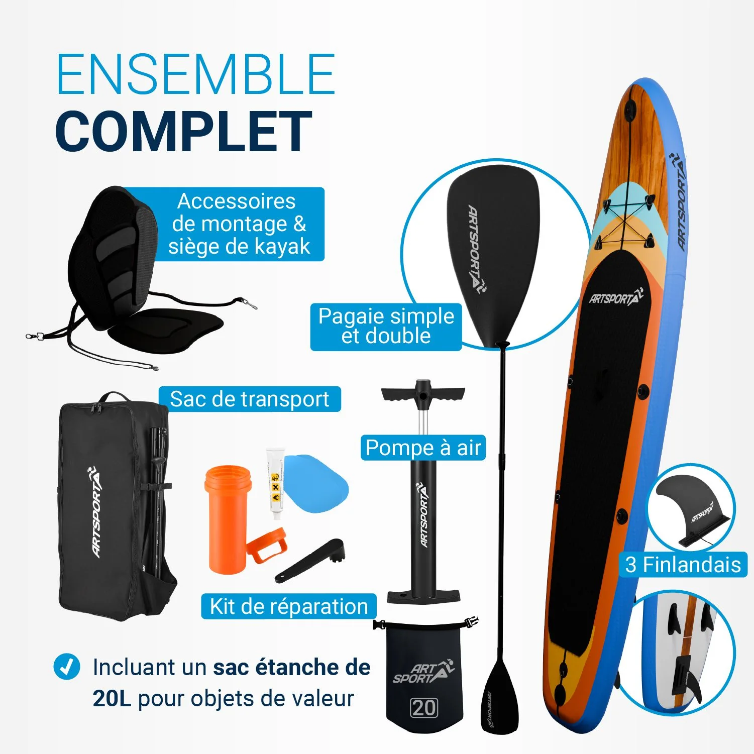 Stand Up Paddling Board mit Kajaksitz - Image 30