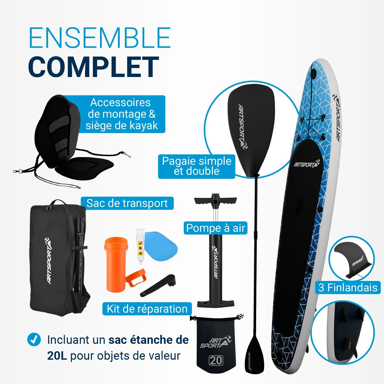 Stand Up Paddling Board mit Kajaksitz - Image 37