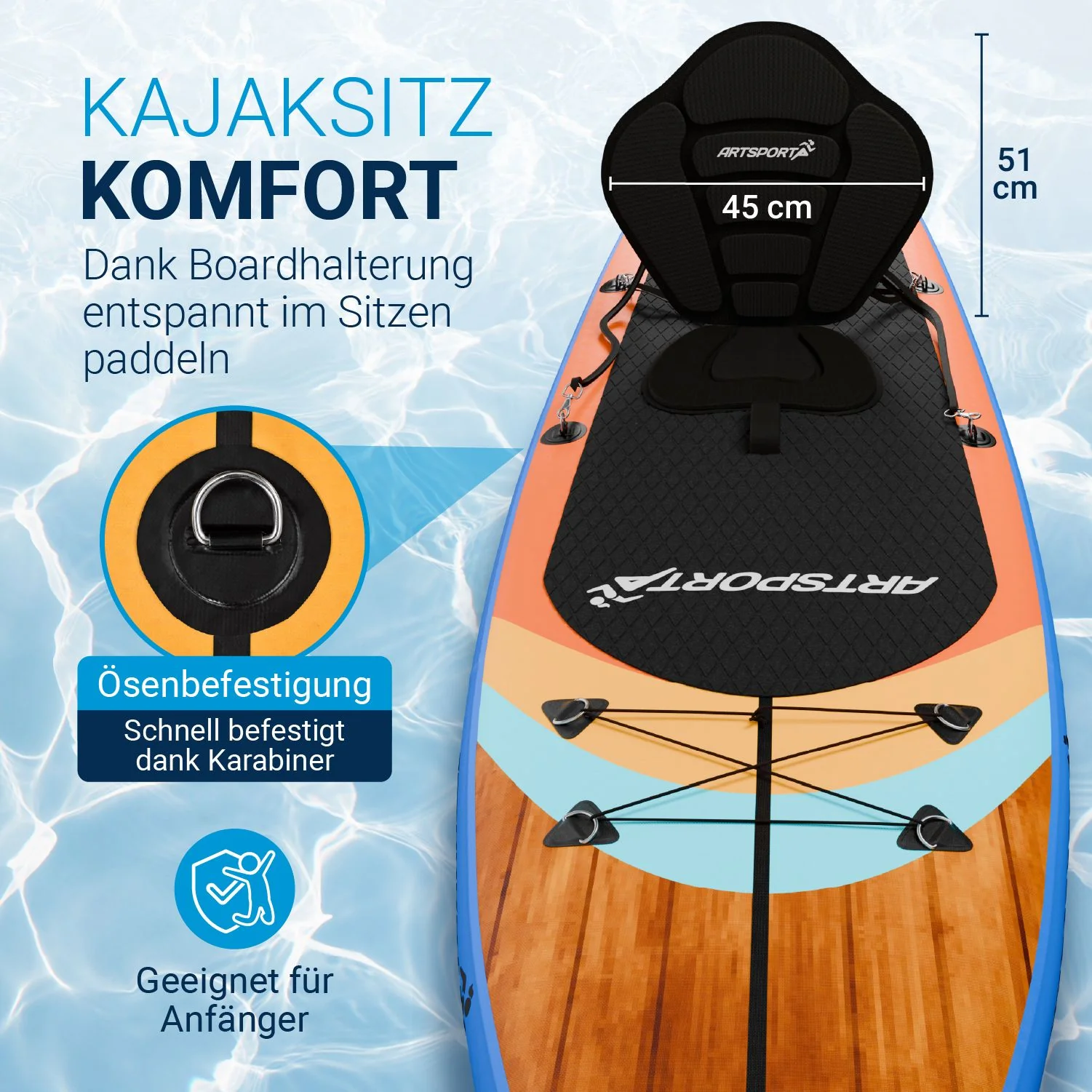 Stand Up Paddling Board mit Kajaksitz - Image 4