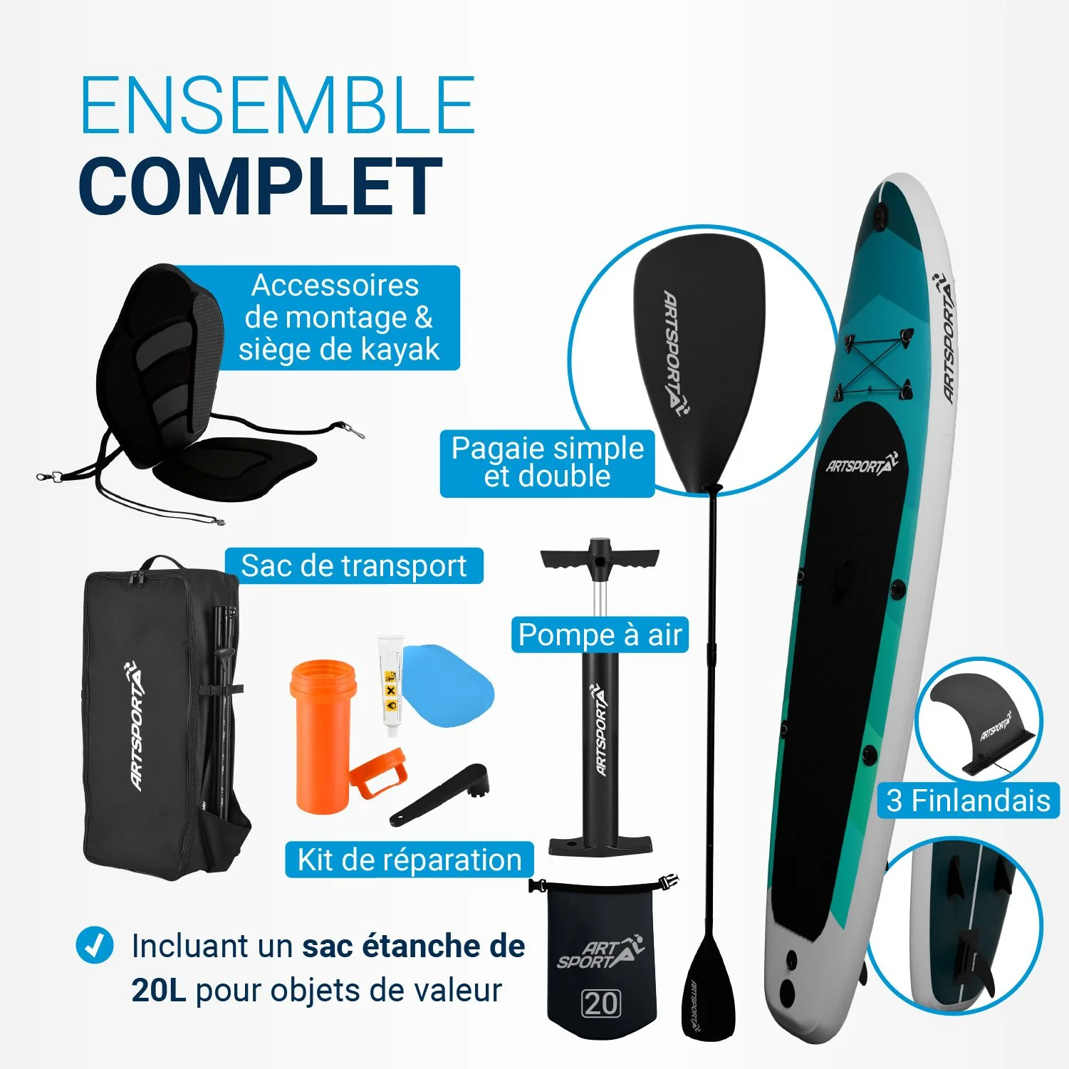 Stand Up Paddling Board mit Kajaksitz - Image 44